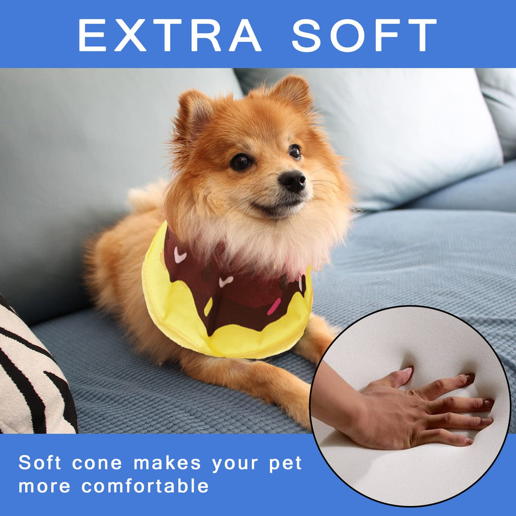 Soft Dog Cone, Lightweight Elizabethan Collar for Dogs, Adjustable Soft Cones for Dogs/Cats to Stop Licking After Surgery, Cute Donut Cone of Shame Alternatives for Pets (X-Small)