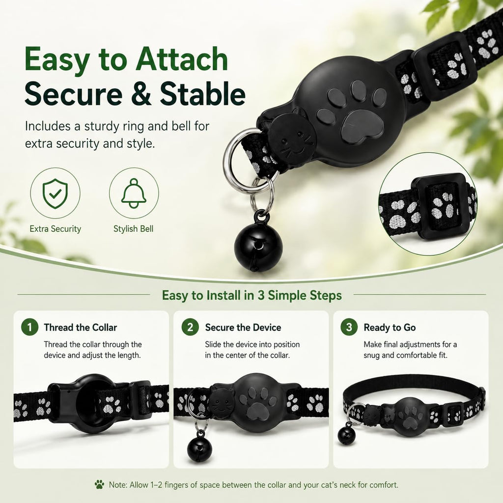 Pet Tracker,GPS Collar for Cats,Smart tag,Waterproof Compatible with Find My,No Monthly Fee,Advanced Tracking Solution Smart Collar for Pet Safety Ideal Small Large Cats(Android User)