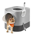 Feandrea Cat Litter Box with Lid, XL Enclosed Litter Box with Slide-Out Tray, Scoop, Brush, Anti-Tracking, for Cats of Different Sizes, Dove Gray and Slat Gray UPPT002B01