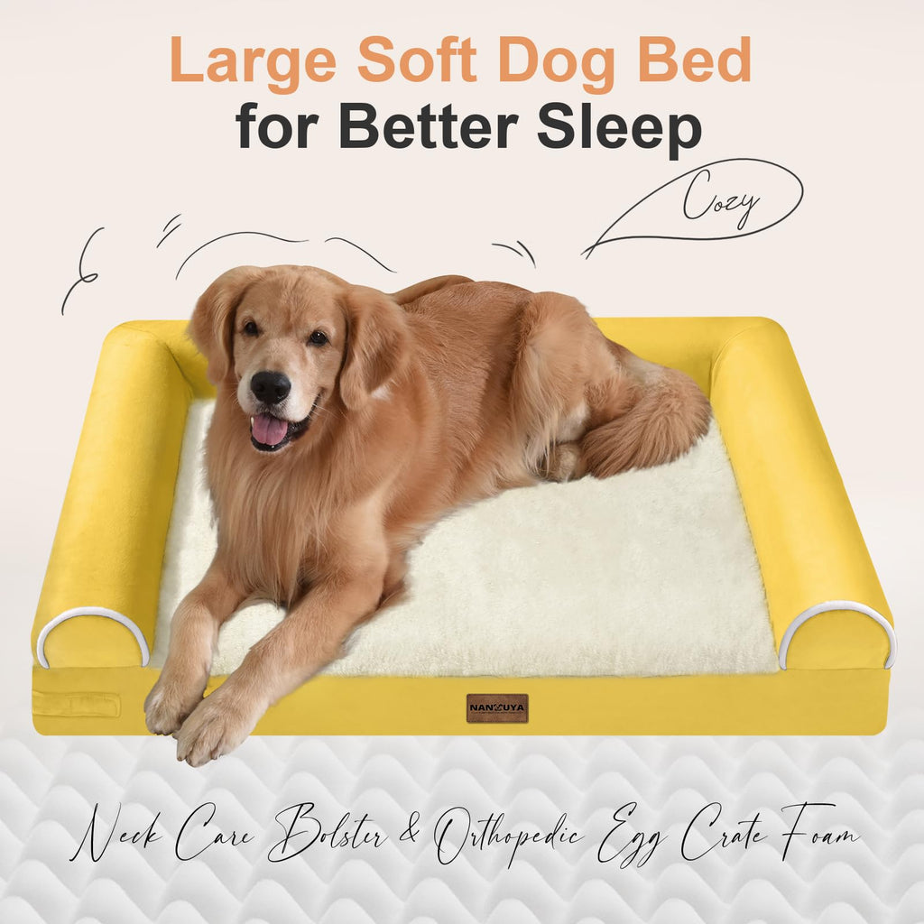 NANUYA Orthopedic Dog Bed for X-Large Dogs, 40 x 32 Inch, Ginger