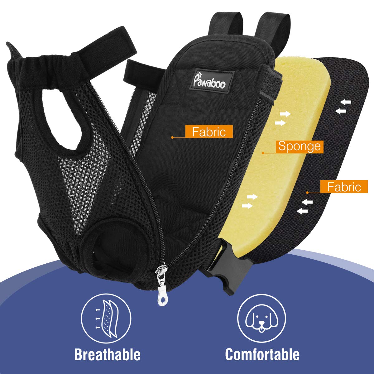 Pawaboo Pet Front Carrier Backpack for Small Medium Dogs
