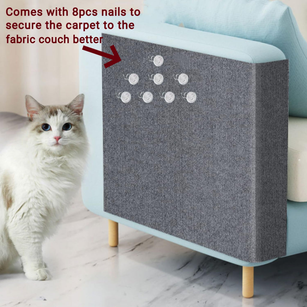 SHENGOCASE 78.7"x15.8" Trimmable Self-Adhesive Carpet Mat Pad Replacement for Cat Tree Shelf Shelves, Cat Wall Furniture Steps, Carpet Scratching Post Scratcher Couch Protector (Beige)