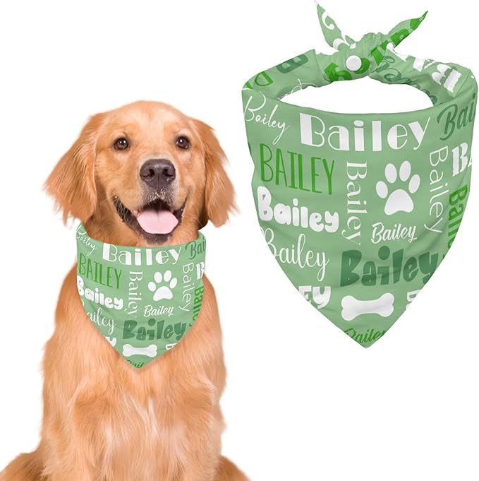 Personalized Dog Bandanas Custom Neckwear Name Button Anti-loosening