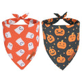 ADOGGYGO Halloween Dog Bandanas, 2 Pack Ghost Pumpkin Dog Scarf, X-Large