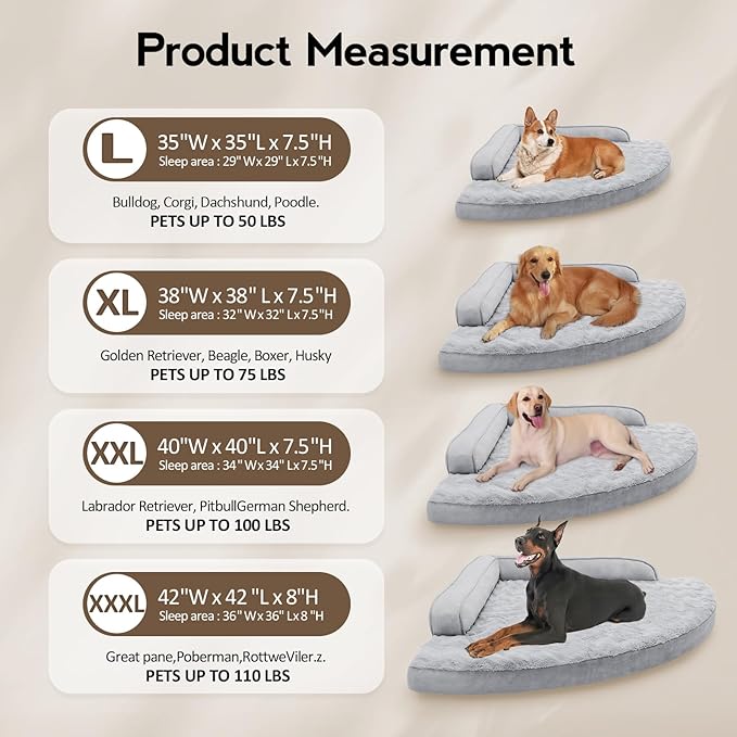 MEKIY Jumbo Orthopedic Waterproof Dog Bed with Sides for Extra Large Dogs