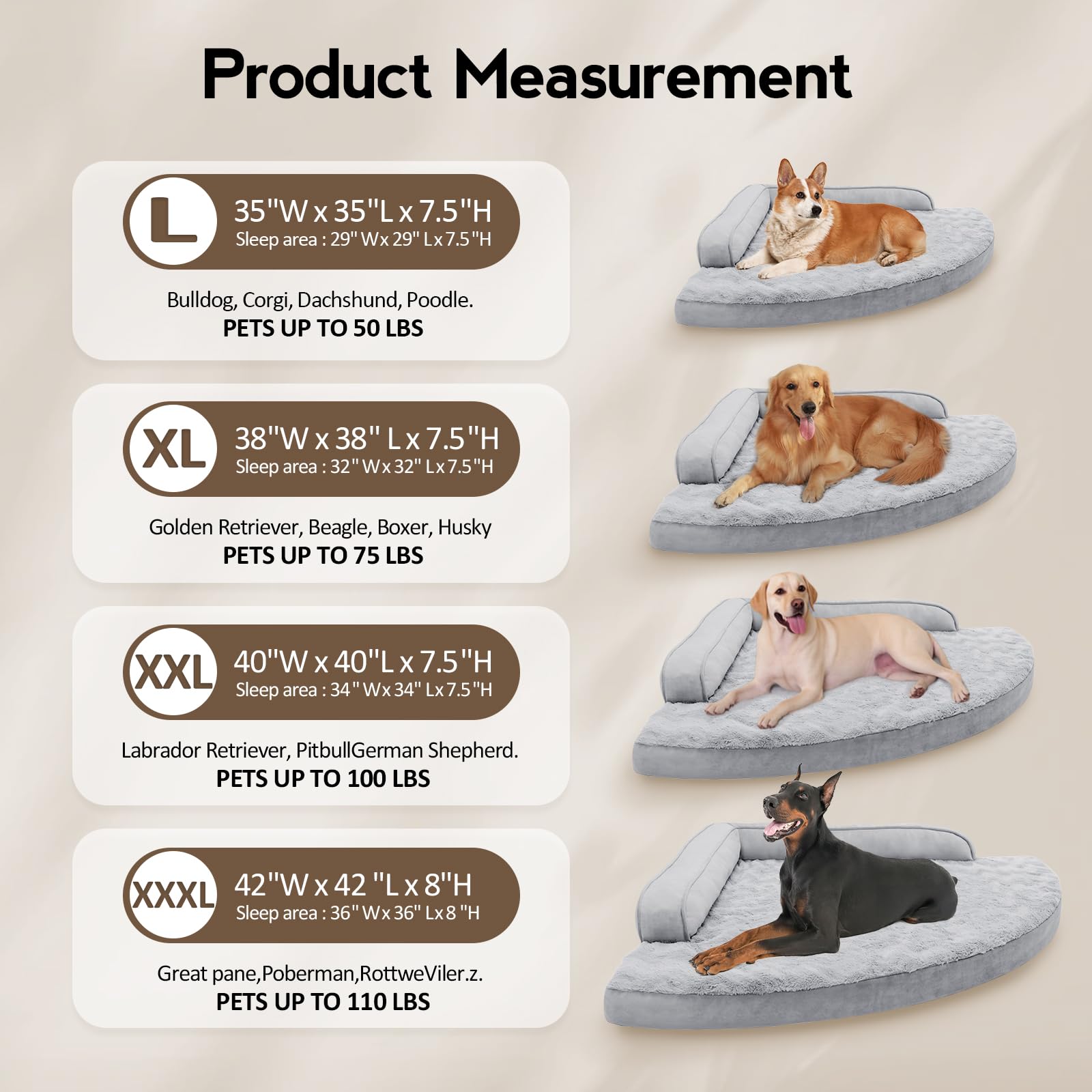 MEKIY Jumbo Orthopedic Waterproof Dog Bed with Sides for Extra Large Dogs