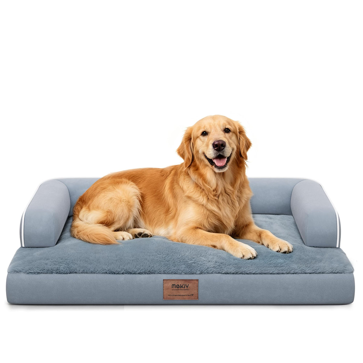 MEKIY Orthopedic Waterproof Dog Bed with Bolster for Extra Large Size Dogs
