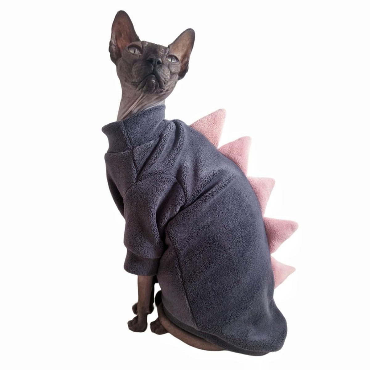 Khaki Dinosaur Sphynx Cat Clothes Sweater Hairless Cat Apparel