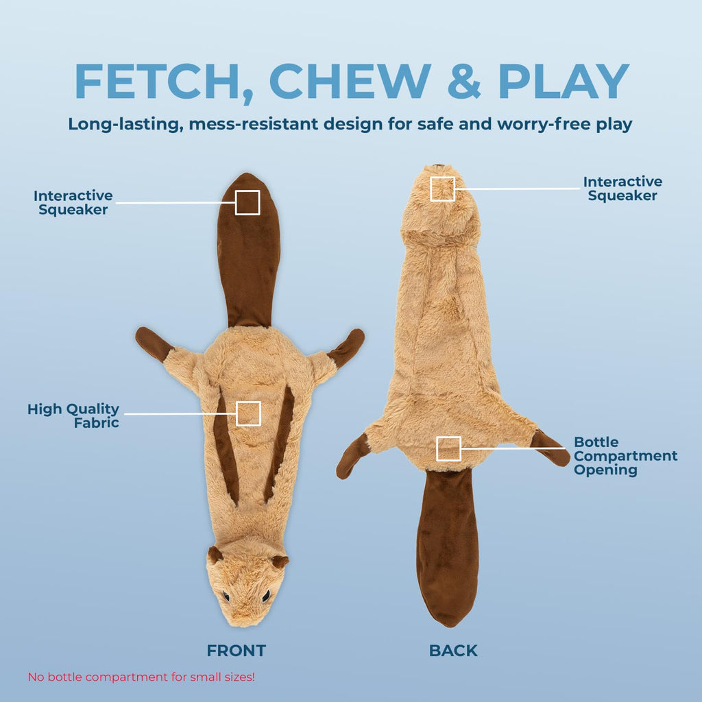 Best Pet Supplies Squeaky Dog Toys with Soft Durable Fabric for Small, Medium and Large Pets Interactive Toy for Indoor Play, Supports Active Biting and Play - Monkey, Squirrel, Small
