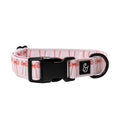 Lucy & Co. Ballet Bows Dog Collar - Durable Lightweight Designer Collar for Pets - Adjustable Metal Safety Buckle - White & Pink Bows - Large