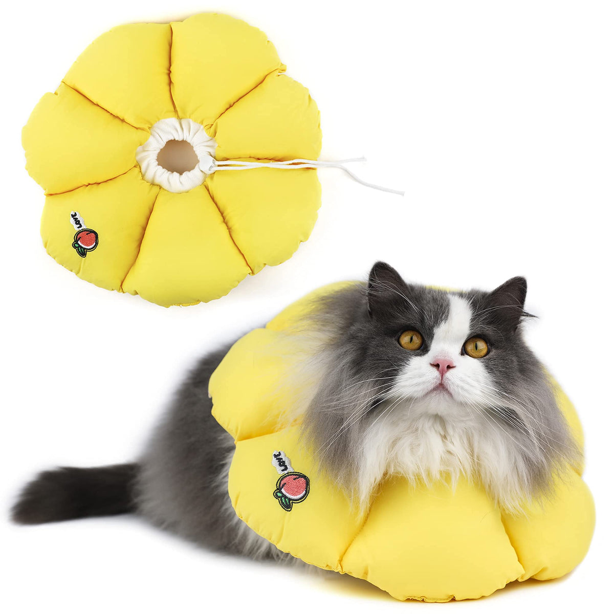 HiDREAM Cat Cone Collar,Cute Waterproof Elizabethan e Collar for Cats,Anti-Bite Lick Wound Healing Safety Cat Recovery Collar,All-Season Style