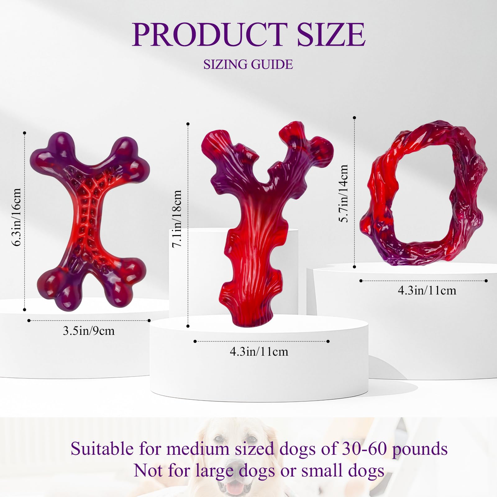 Frienhund 6-Pack Indestructible Dog Toys for Large Breed: Dog Toys for Aggressive Chewers, Nylon Dog Chew Bones for Large Dogs, Dog, Irresistible Beef Flavor