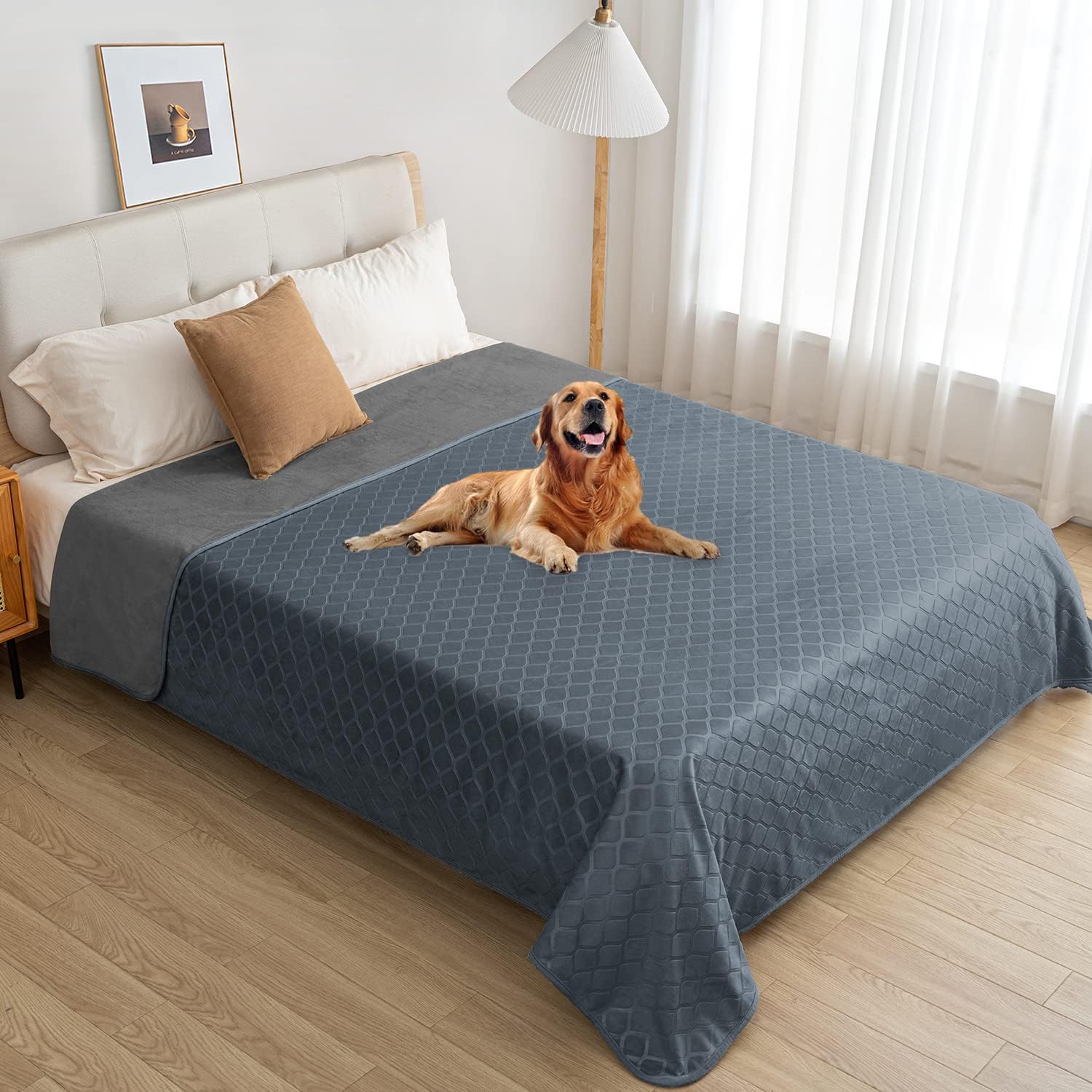 fuguitex Waterproof Dog Blanket Bed Cover Dog Crystal Velvet Moroccan Fuzzy Cozy Plush Pet Blanket Throw Blanket for Couch Sofa