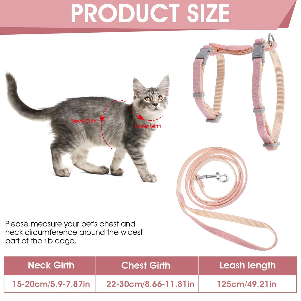 TIESOME Cat Harness and Leash Set, Adjustable Gradient Kitten Harness