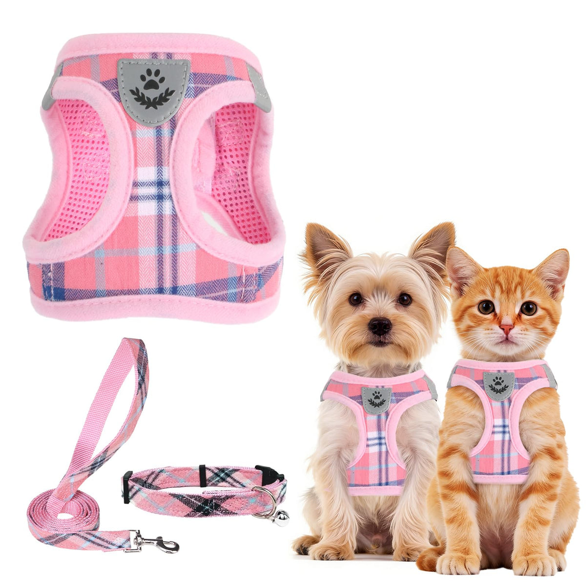 PUPTECK Dog Harness, Collar and Leash Set No Pull for Small Medium Sized