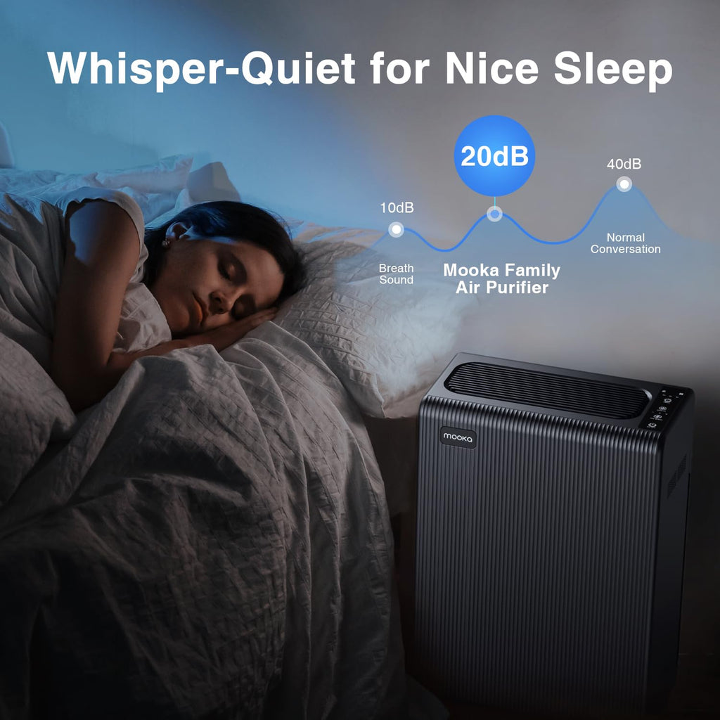 Air Purifiers for Home Large Room up to 2000ft², H13 HEPA Air Filter for Pets Hair Dander Smoke Pollen Dust, Non-Ozone, Portable Air Purifiers for Bedroom Office Living Room, E-300L(Black)
