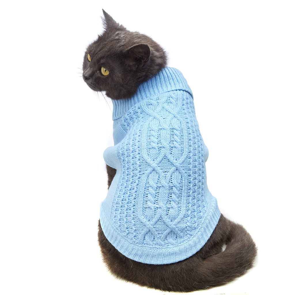 Jnancun Cat Sweater Stretchy,19 Colors,6 Sizes,Snug Winter (Blue, X-Small, Vest)