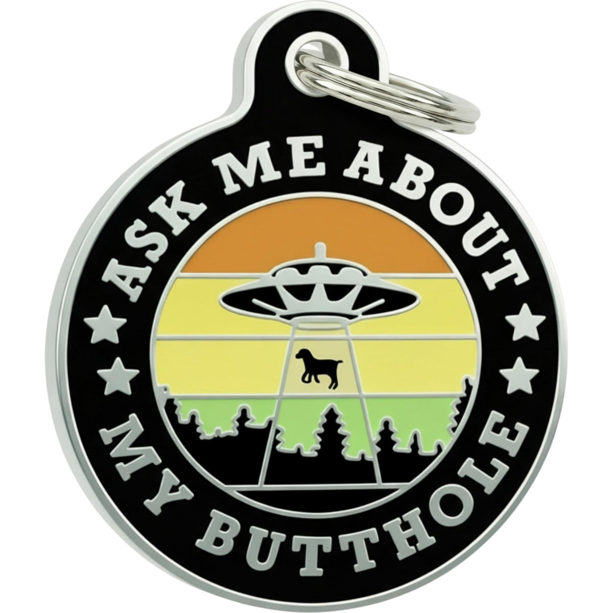 Bad Tags Personalized Dog and Cat ID Tags in 25+ Designs and 2 Sizes - 5 Lines of Custom Engraved Text - Funny Cute Personalized Pet Tags (Land Shark, Large (1.25 inch))