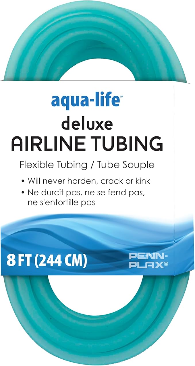 Penn-Plax Aqua-Life Deluxe Silicone Airline Tubing - 3/16 Inch Flexible Airline Hose for Aquarium Pumps, Fish Tank Line for Air Stones & Filters - Safe for Freshwater & Saltwater - 200 ft Long, Green