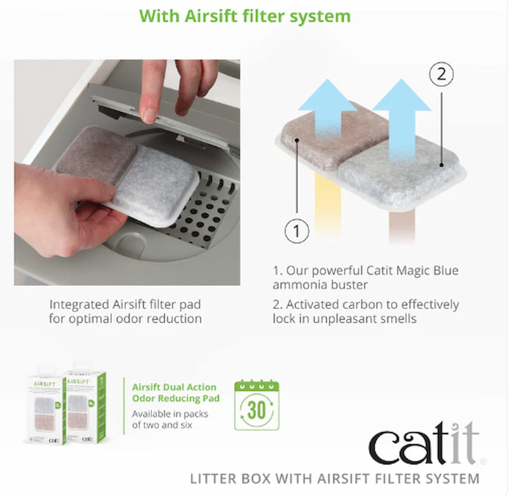 Catit Airsift Jumbo Hooded Litter Pan, Warm Gray/White