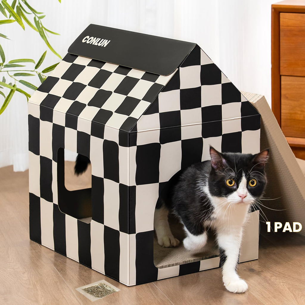 Conlun Large Cat House Scratching Pad Indoor Cave <18 lbs