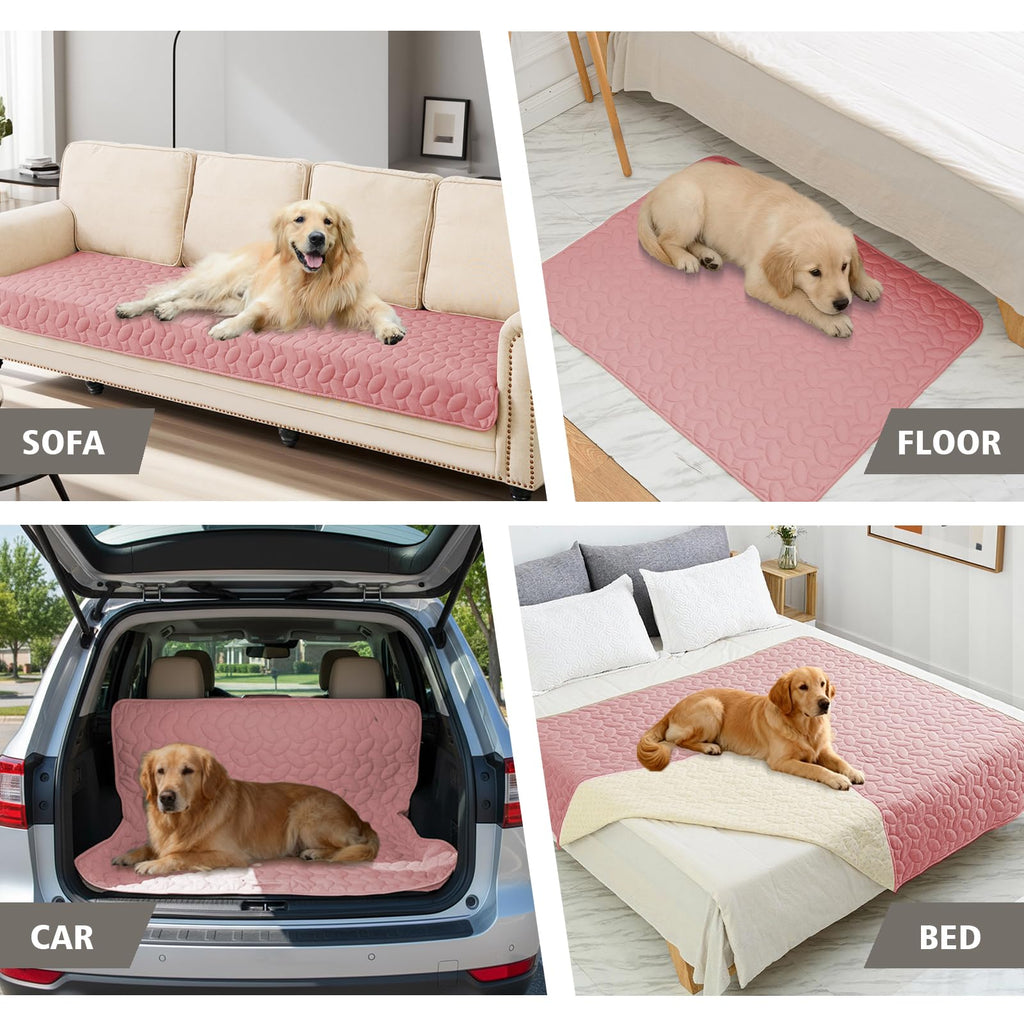 Ameritex Waterproof Pet Bed Cover Anti-Slip Dog Bed Blanket for Sofa and Furniture Waterproof New Pattern Design (Pink, 30x53 Inch (Pack of 1))