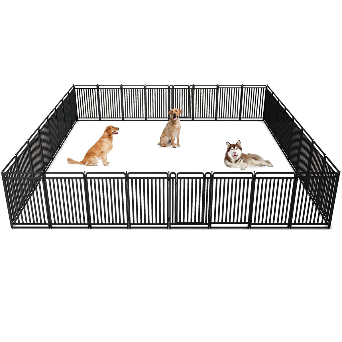 New Thickened Version Dog Playpen, 32 Inch Dog Fences for The Yard, Portable Outdoor Dog Playpen for Large/Medium/Small Dogs, Foldable Metal Dog playpen, with Doors (8 Panels, 32 Inch)