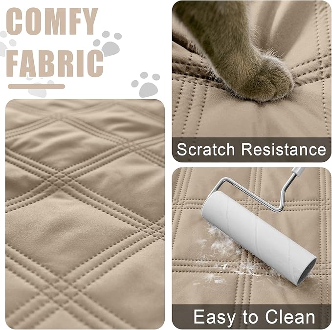 Smiry Waterproof Dog Bed Cover Blanket 40x80, Soft Reversible Pet Blanket, Washable Leakproof Cats Dogs Couch Cover for Sofa, Couch, Furniture, Taupe/Taupe