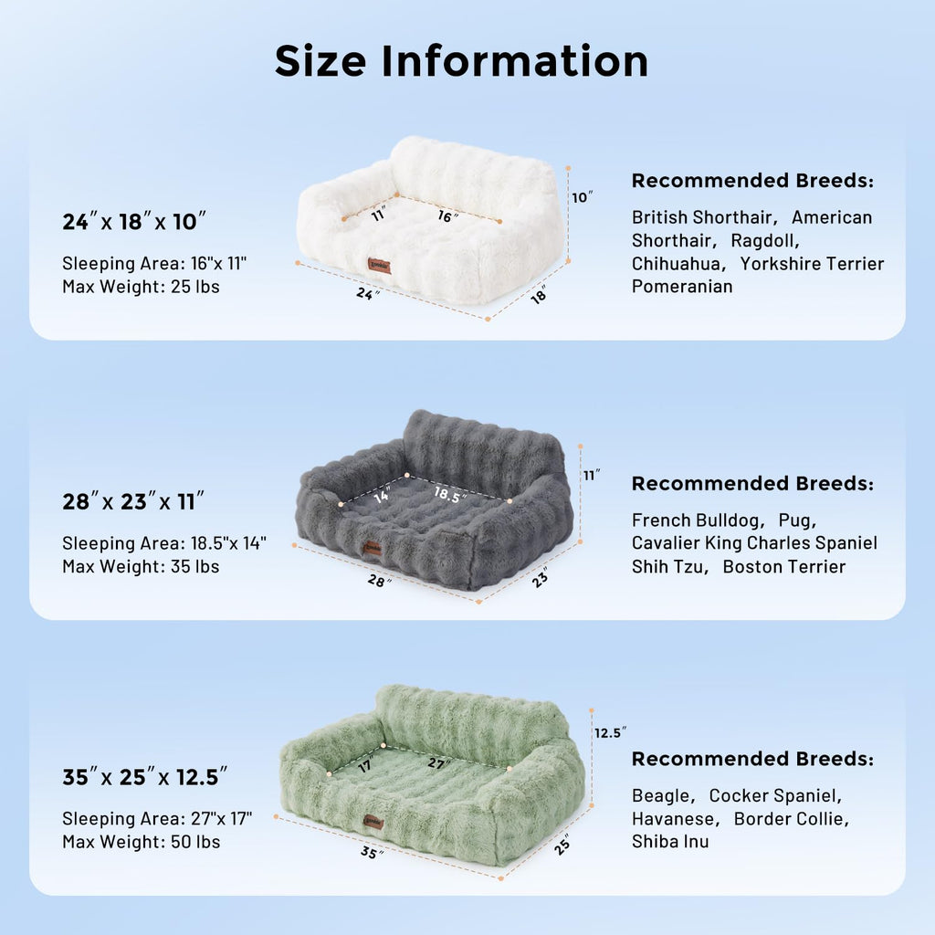 ZOMISIA Orthopedic Cat Couch Bed for Indoor Cats, Removable Washable Cover