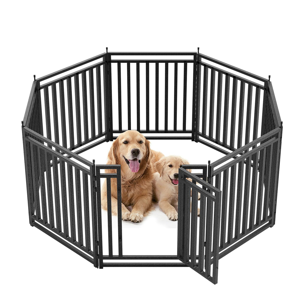 Petorldog Dog Fence Outdoor for Yard Dog Playpen Indoor 40" Height 16 Panels Portable Puppy Playpen Dog Kennel for RV Camping(Black-Silver)