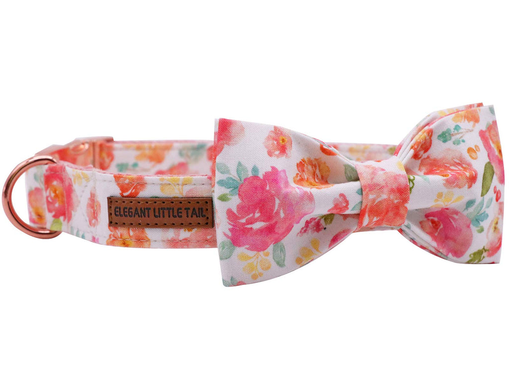 Elegant little tail Dog Collar with Bow, Cotton & Webbing, Bowtie Dog Collar, Adjustable Dog Collars for Small Medium Large Dogs and Cats