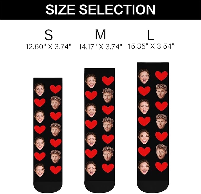D-Story Custom Face Socks, Personalized Photo Picture on Socks, Unisex Athletic Crew Socks for Men Women
