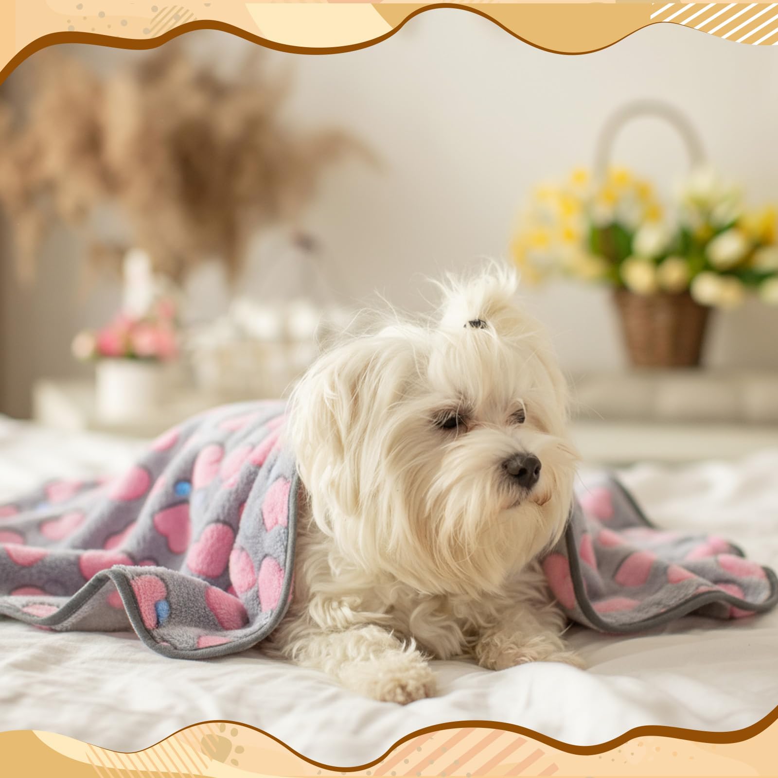 BrightRow 20 Pcs Puppy Blanket Bulk Soft Fluffy Flannel Pets Fleece Blankets for Small Dogs Throw Warm Bed Washable Sleep Mat Bed for Shelter Stray Dog Puppy Cat, 16x24 Inches