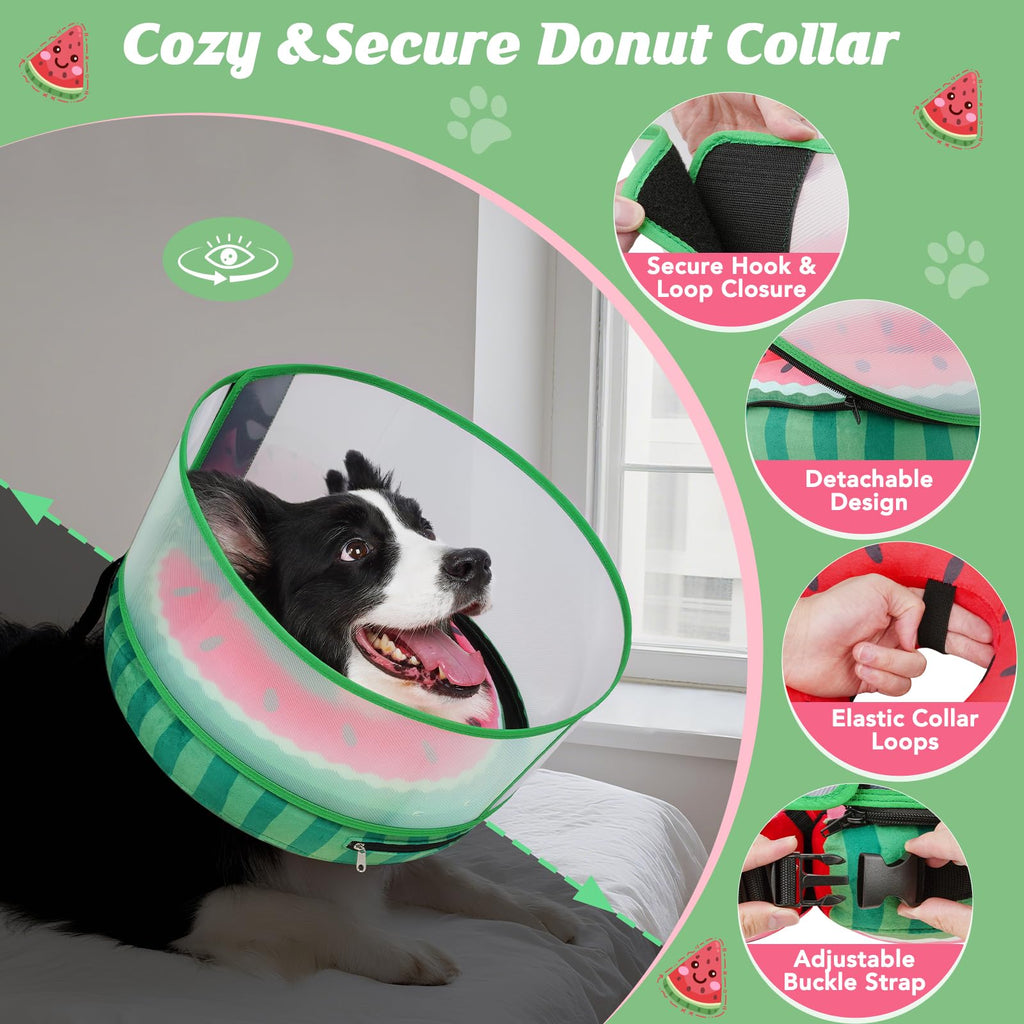 Didopet Inflatable Dog Cone with Anti-Licking Clear Shield, Fits Small Dogs