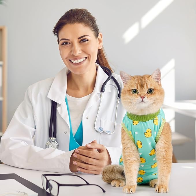 Avont Cat Recovery Suit - Kitten Onesie for Cats After Surgery