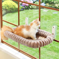Zakkart SnugCloud Foldable Cat Window Perch (Cream White, L)