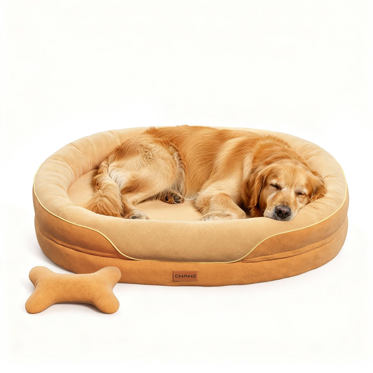 CWAWZ Large Orthopedic Dog Bed, 36 in. Dog Bed for Large Sized Dogs with Full-Surround Bolsters, Dual-Sided Dog Cooling Beds with Memory Foam, Washable Pet Sofa Couch with Nonslip Bottom, Light Grey