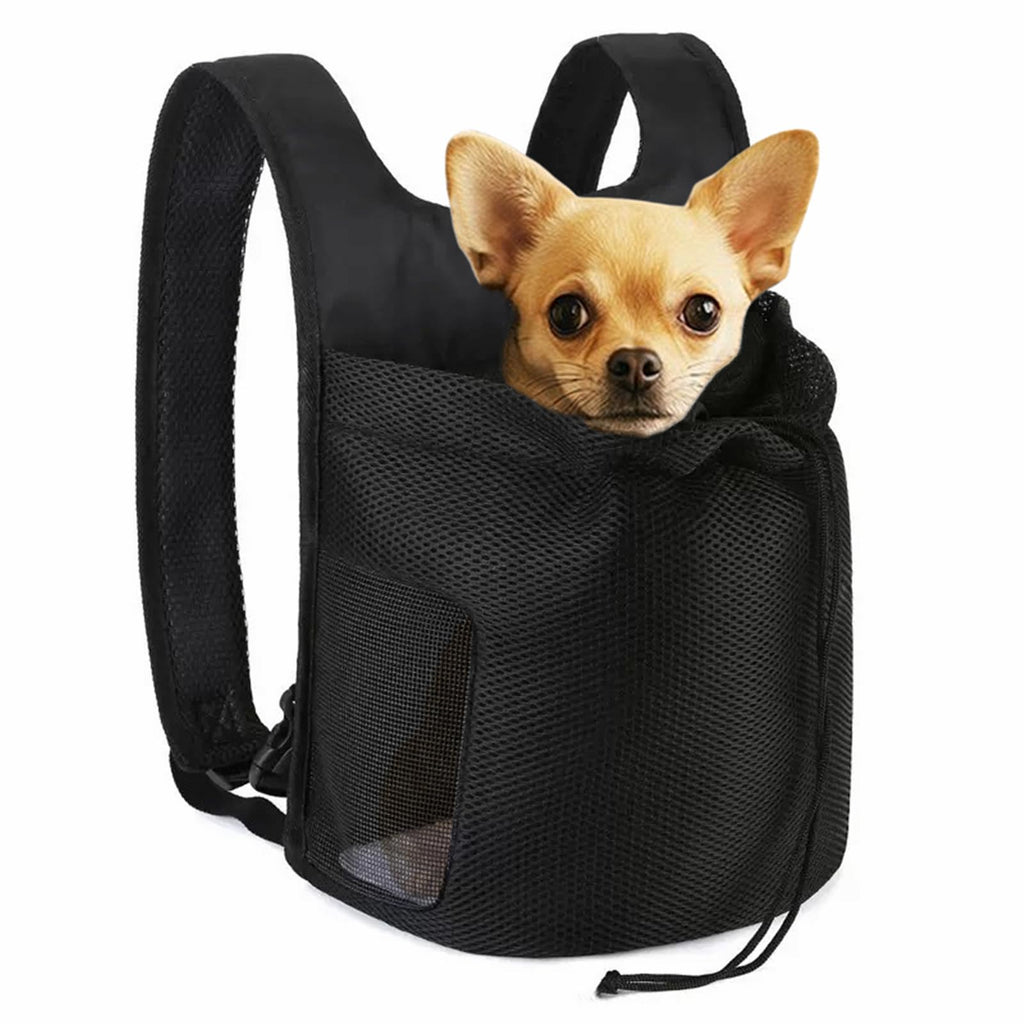 NALIYOUHU Dog Front Carrier Backpack,Ventilated Mesh Puppy Back Pack with Safety Belt,Adjustable Breathable Pet Carrier for Small Dogs Cats,Lightweight Doggy Backpack for Hiking Cycling Outdoor