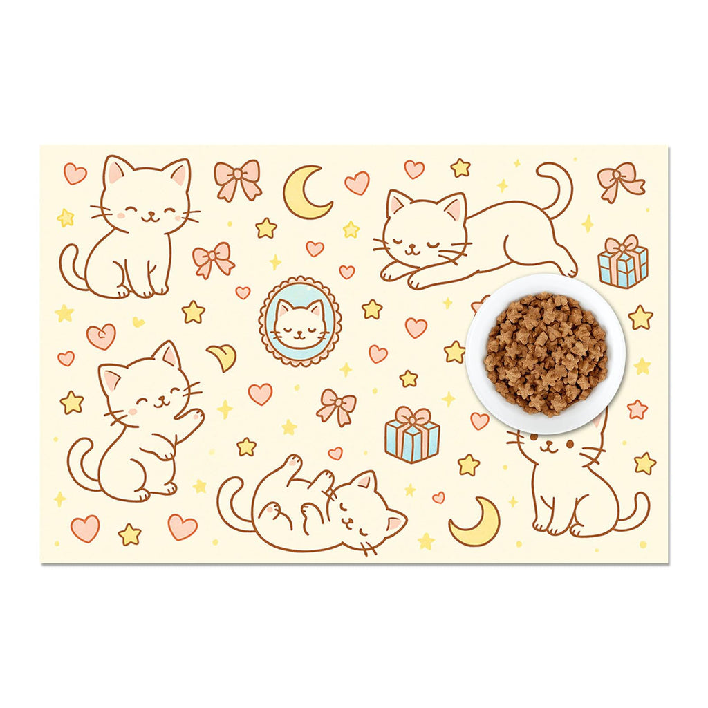 HOMETITUTE Cat Food Mat Easy Clean Bowl Placemat 24 x 16 Inch