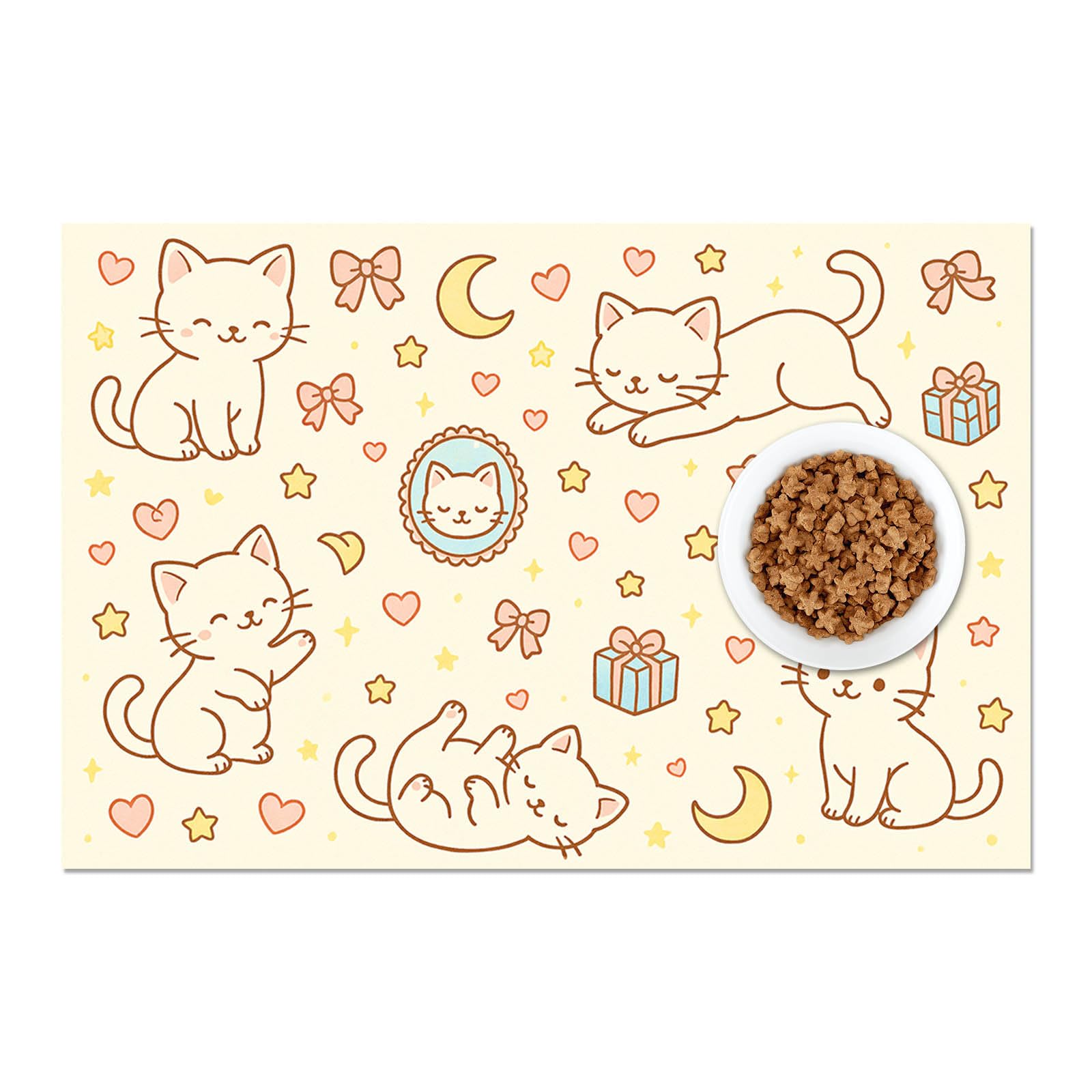 HOMETITUTE Cat Food Mat Easy Clean Bowl Placemat 24 x 16 Inch