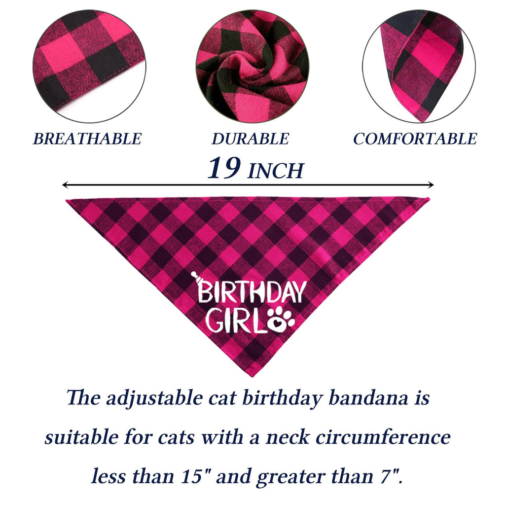 STMK Cat Birthday Party Supplies, Cat Birthday Hat Bandana Bow Tie Collar Number Banner Garland Meow Letter Balloons for Cats Kitten Outfits Decorations (Pink)