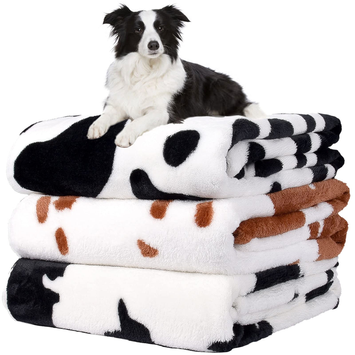 Rezutan 3 Pack Premium Soft Dog Blanket for Medium Dogs Puppy & Cat