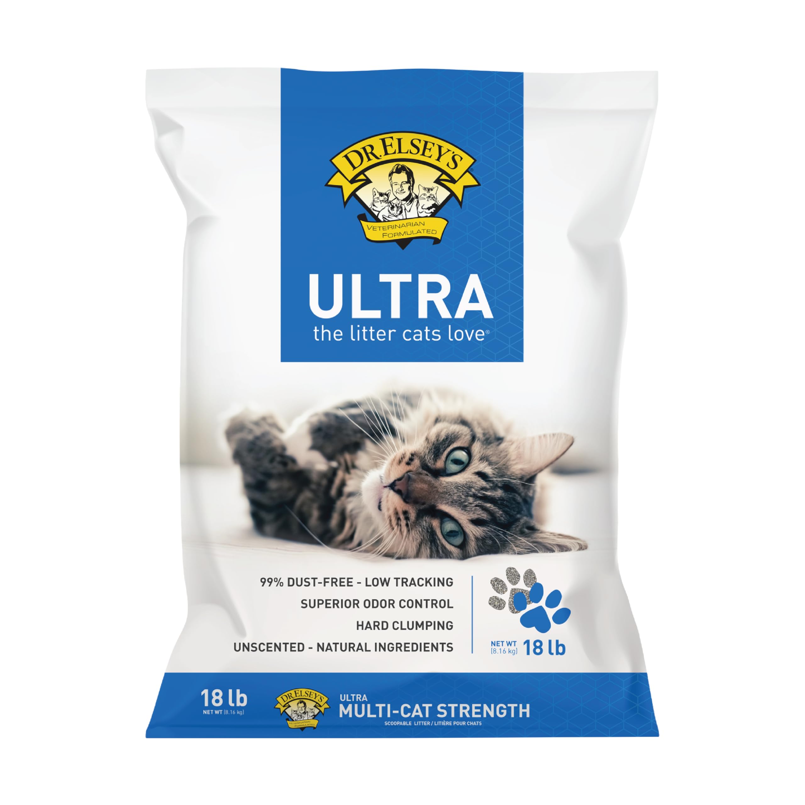 Dr. Elsey's Ultra Unscented Clumping Clay Cat Litter 18 lb Bag