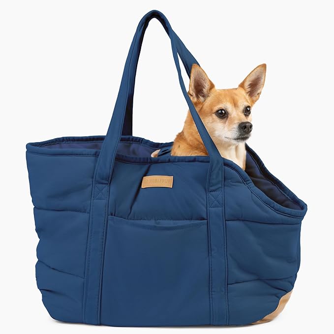 NoblePup Plush Dog Purse Carrier for Small Dogs, Soft Dog Tote Bag with Safety Harness Clip, Cozy Pet Carrier for Dogs Under 15 lbs, Comfortable Dog Shoulder Carrier for Travel