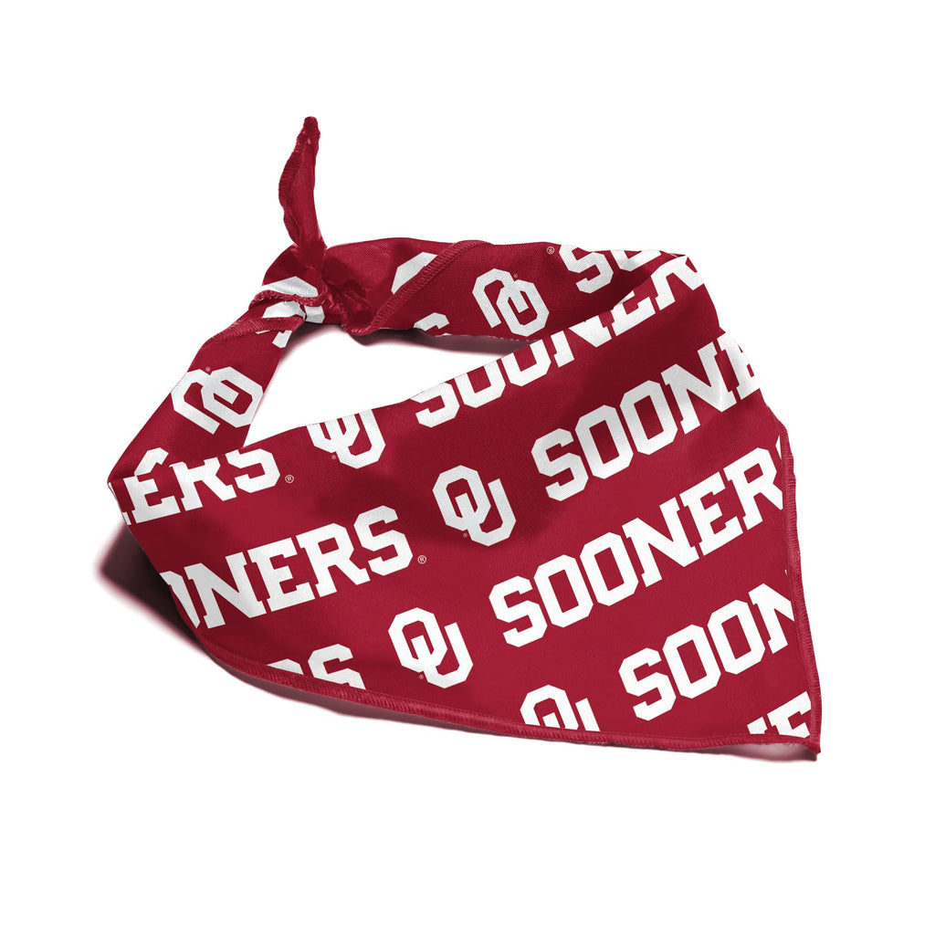 Oklahoma Sooners Officially Licensed Bandana for Dogs and Cats | Fits Pets Great Gift Idea | Easy-to-Tie (Small, 13")