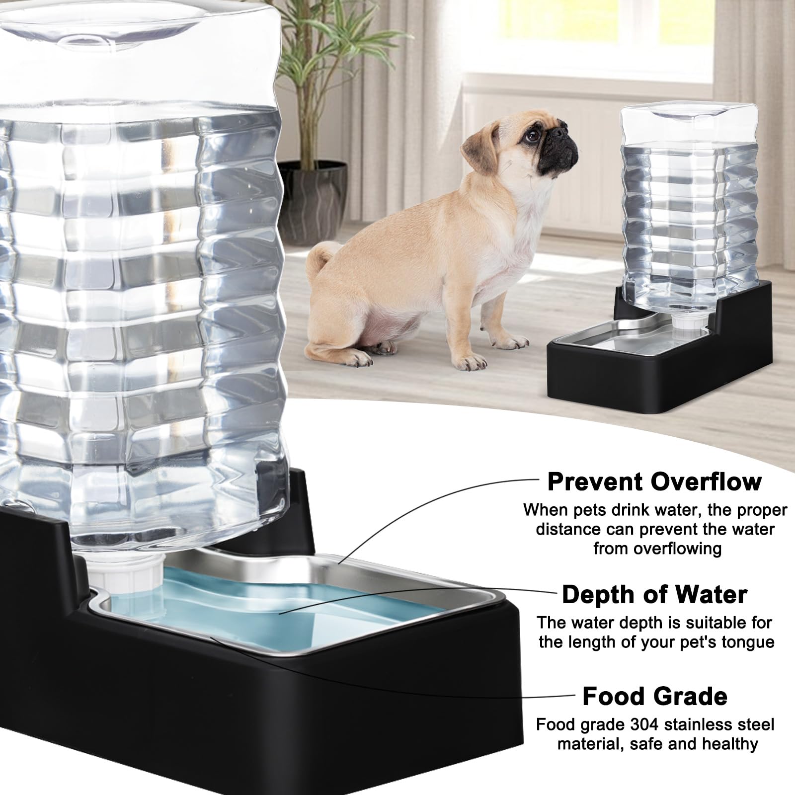 RIZZARI 10L Automatic Dog Water Dispenser for Dog: No Filter