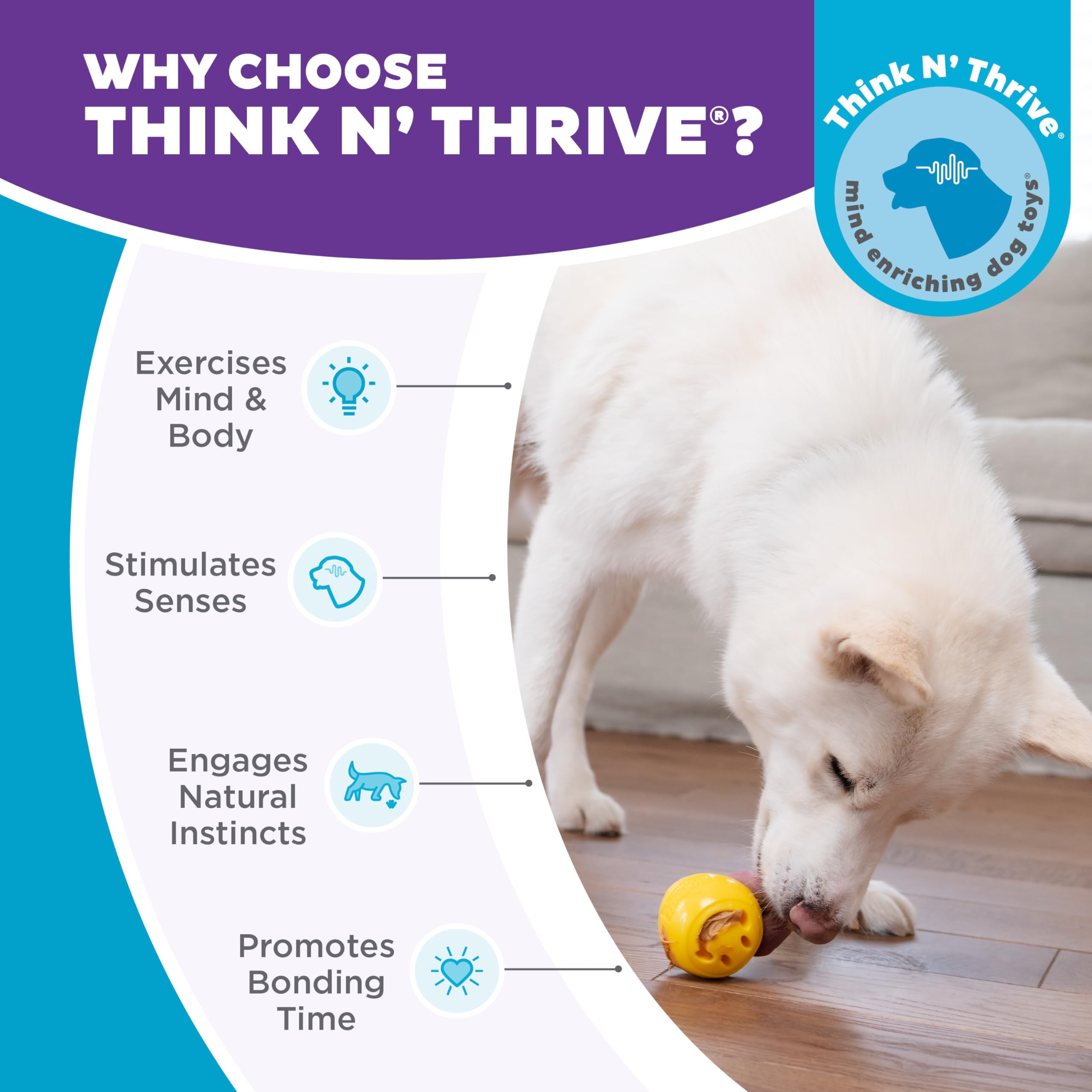Outward Hound Nooks Happiness Interactive Durable Treat-Dispensing Dog Toy, Stuffable Puzzle Ball for Solo Play or Pair with Large Snoop, Mint-Scented, No BPA