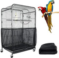 Extra Large Bird Cage Seed Guard for Parrot White Black