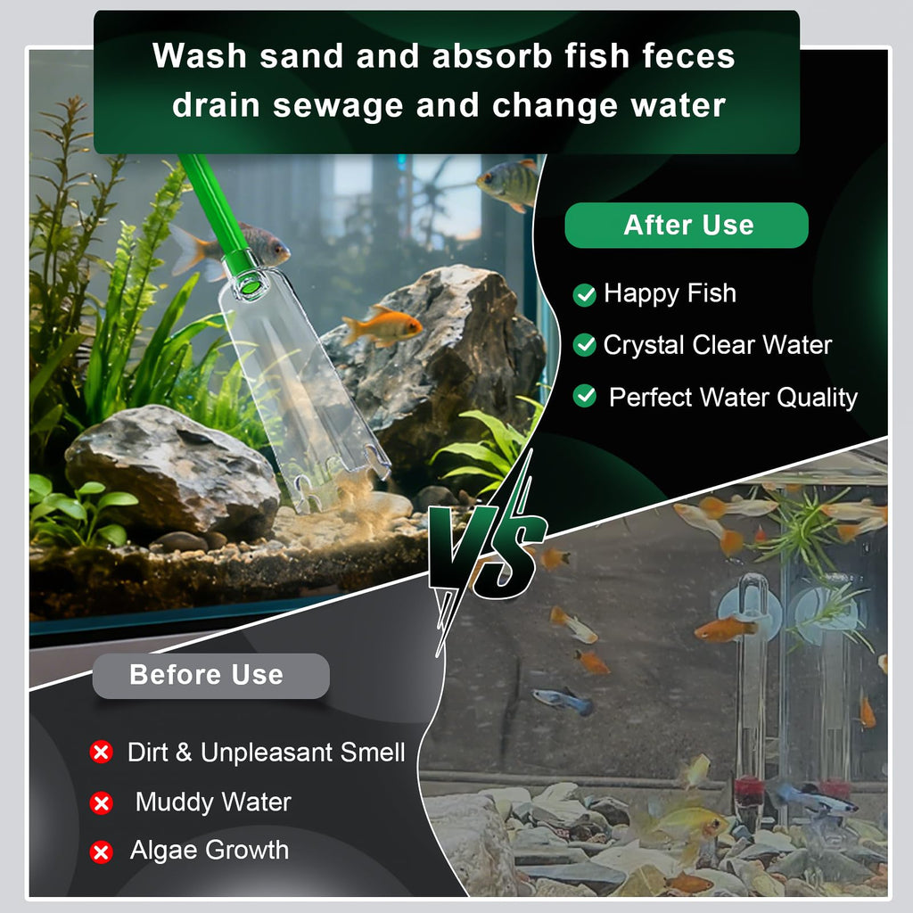 boxtech Fish Tank Water Change,Aquarium Gravel Vacuum Siphon