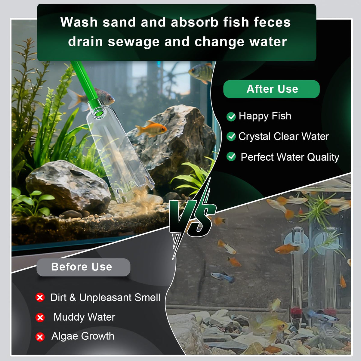 boxtech Fish Tank Water Change,Aquarium Gravel Vacuum Siphon